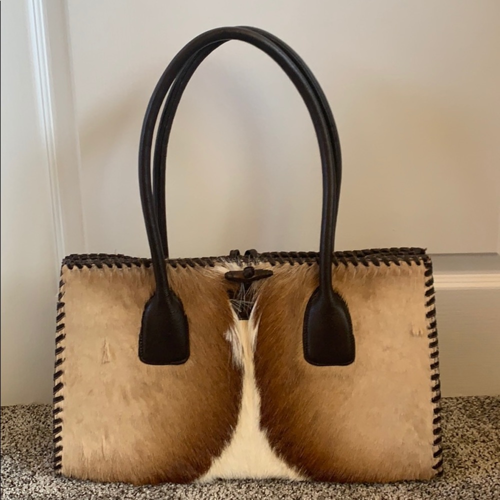 Calfskin Fur Leather Handbag